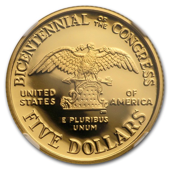 1989-W Gold $5 Commem Congressional PF-70 NGC