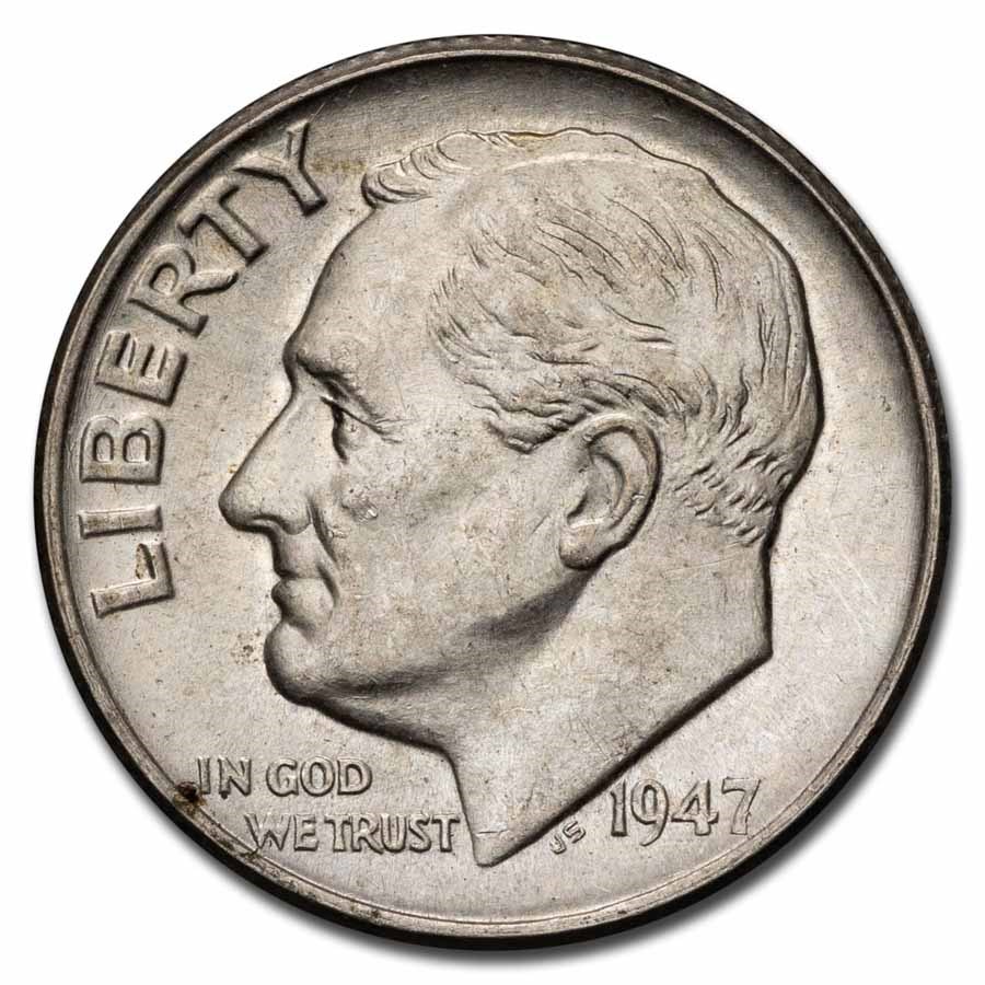 1947 Roosevelt Dime AU