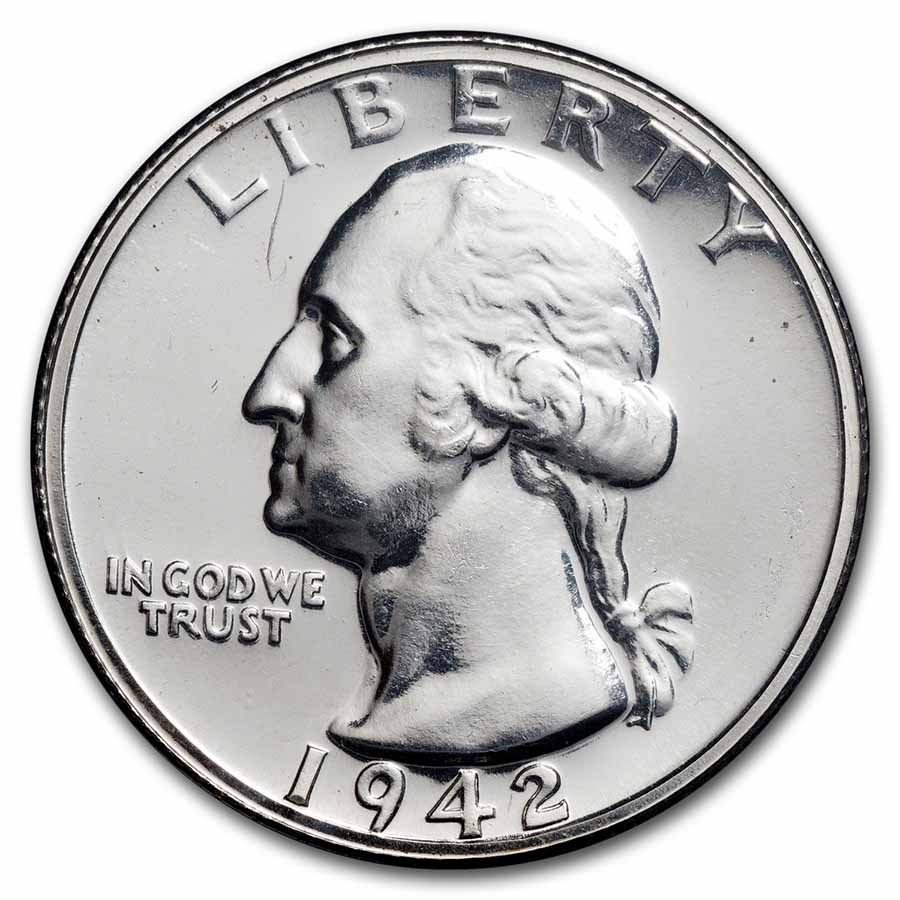 1942 U.S. Proof Set (5-Coins, In Hard Plastic Holder)