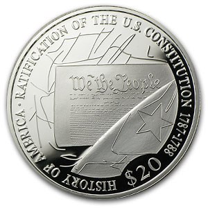 2006 Liberia Silver $20 US Constitution Proof