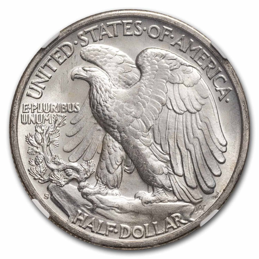 1943-S Walking Liberty Half Dollar MS-64 NGC