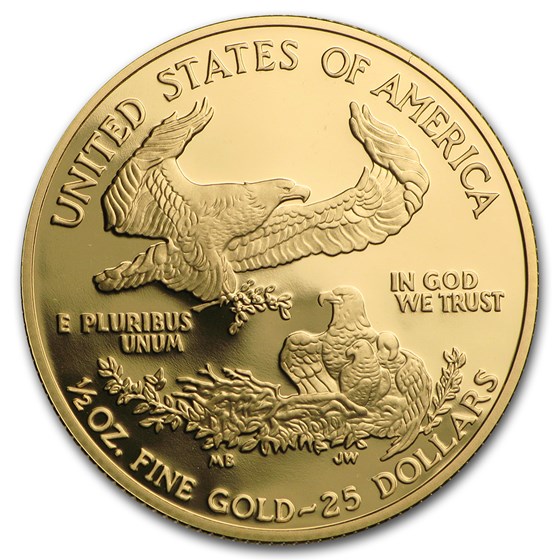 2008-W 1/2 oz Proof American Gold Eagle (w/Box &amp; COA)