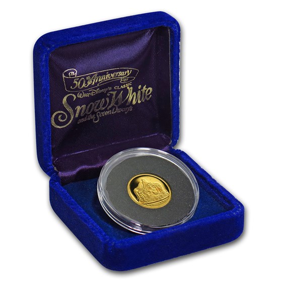 1/4 oz Gold - Disney's Snow White 50th Anniv (Witch, w/Box &amp; COA)
