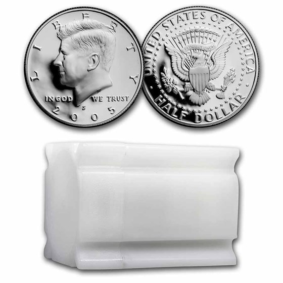 2005-S Silver Kennedy Half Dollar 20-Coin Roll Proof