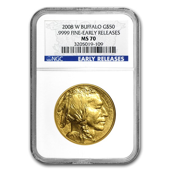 2008-W 4-Coin Gold Buffalo Set MS-70 NGC (Early Releases)