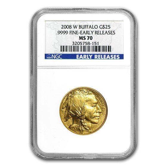 2008-W 4-Coin Gold Buffalo Set MS-70 NGC (Early Releases)