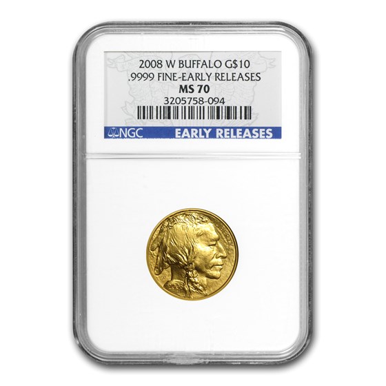 2008-W 4-Coin Gold Buffalo Set MS-70 NGC (Early Releases)