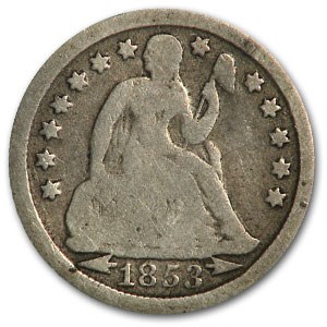 1853 Liberty Seated Dime w/Arrows Good