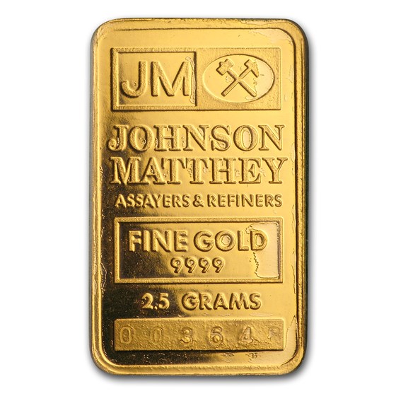 2.5 gram Gold Bar - Johnson Matthey
