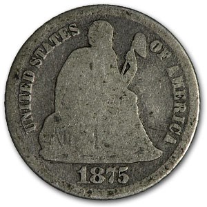 1875 Liberty Seated Dime Good