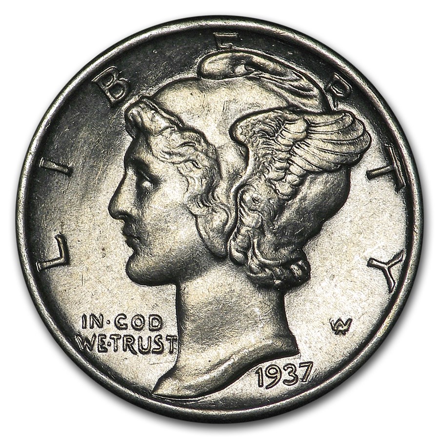 1937 Mercury Dime AU 1937 Mercury Dime AU