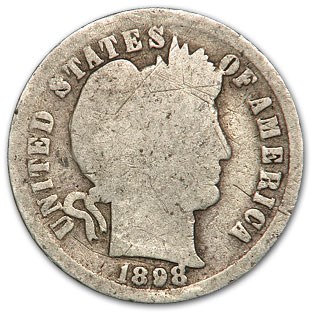 1898 Barber Dime Good/VG