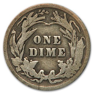 1902 Barber Dime Good/VG