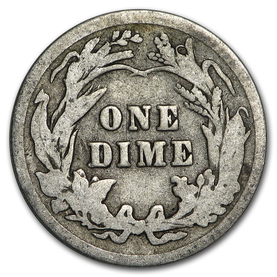 1908 Barber Dime Good/VG
