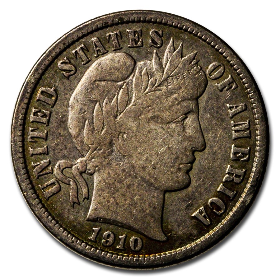 1910 Barber Dime Good/VG