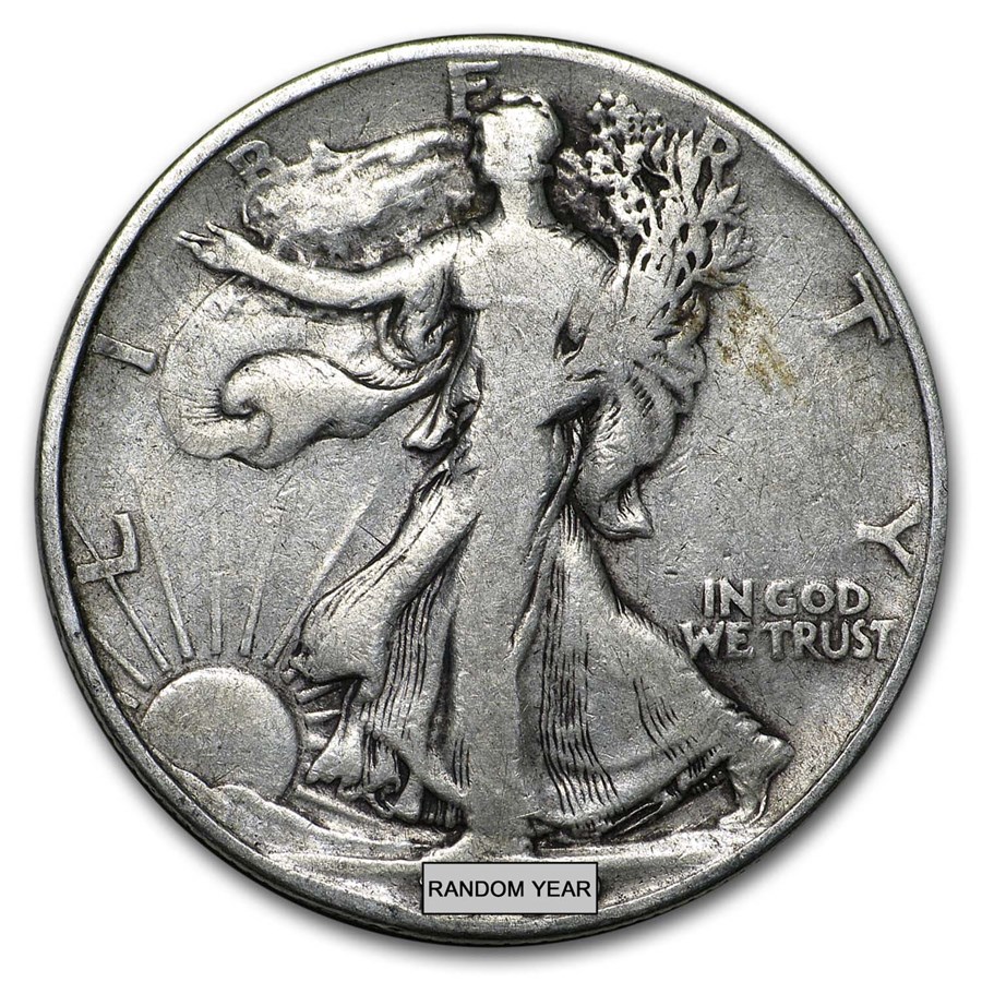 90% Silver Walking Liberty Half-Dollars $500 Face Value Bag
