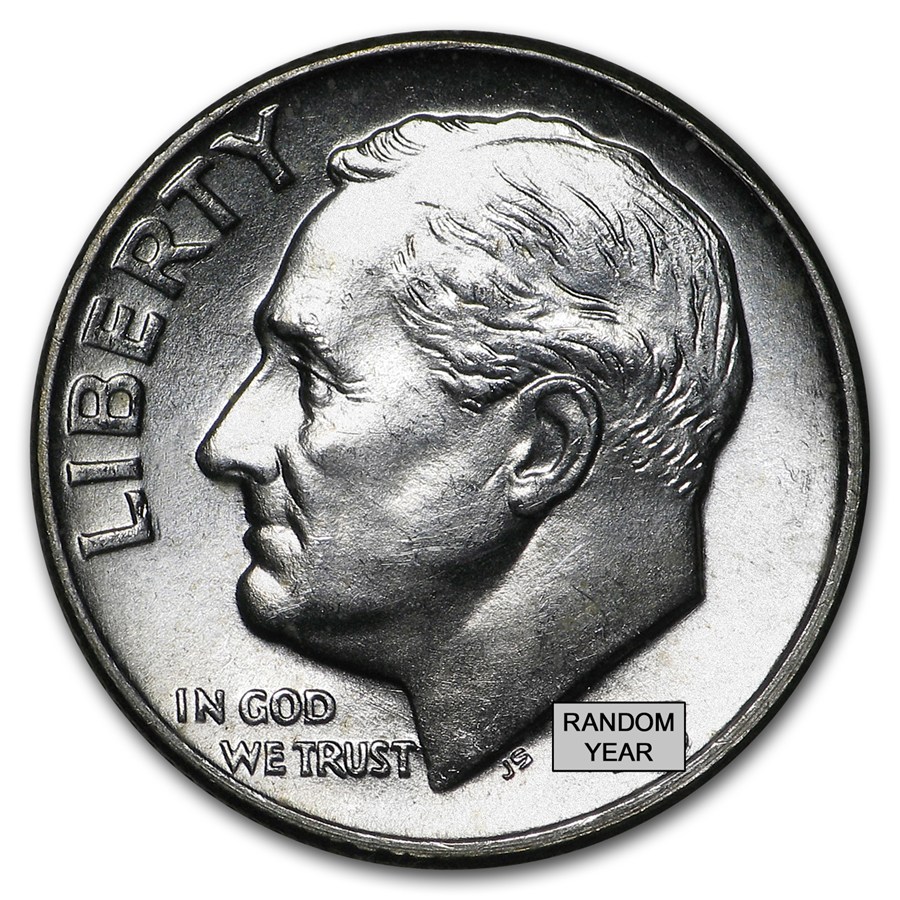 90% Silver Roosevelt Dimes $100 Face Value Bag BU