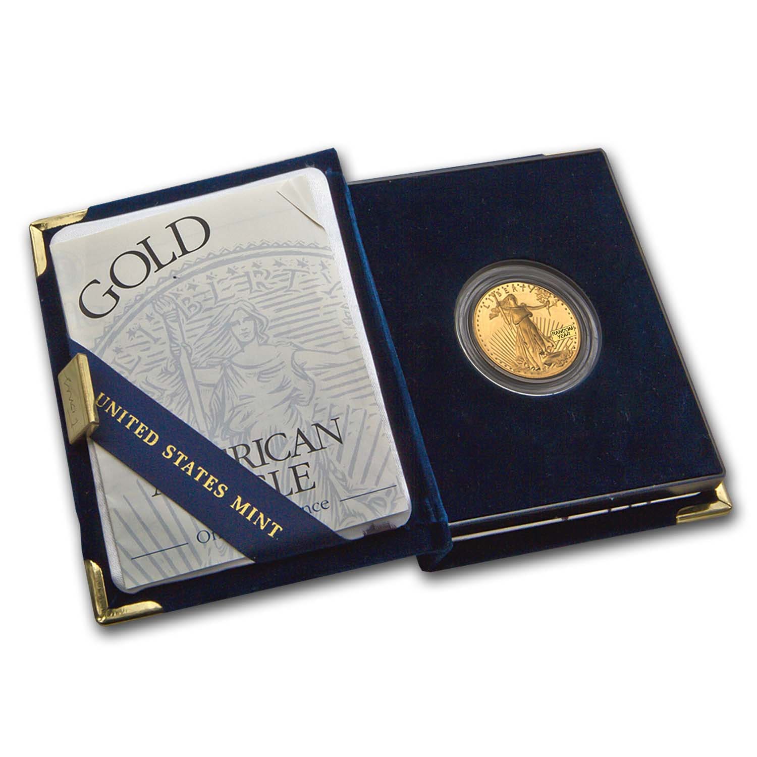 1/2 oz Proof American Gold Eagle (Random Year, w/Box &amp; COA)