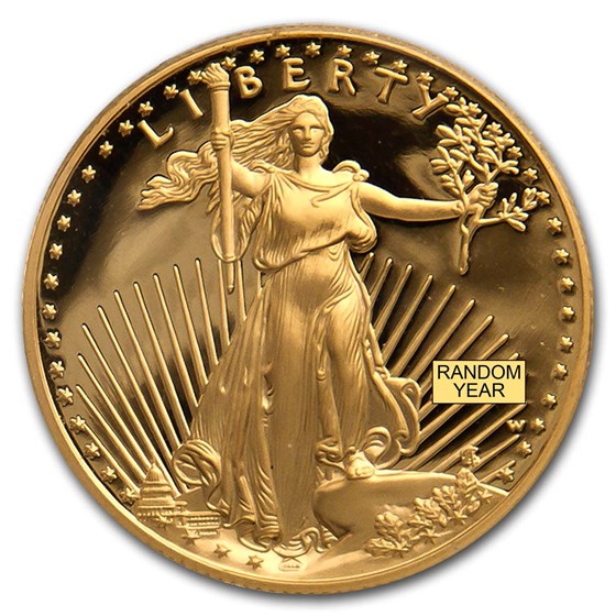 1/2 oz Proof American Gold Eagle (Random Year, w/Box &amp; COA)
