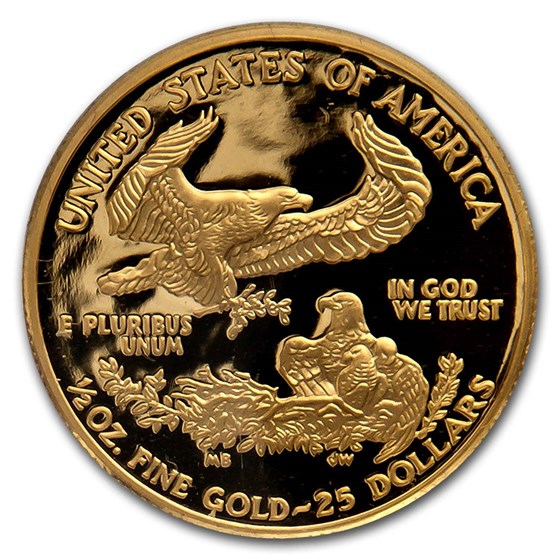 1/2 oz Proof American Gold Eagle (Random Year, w/Box &amp; COA)