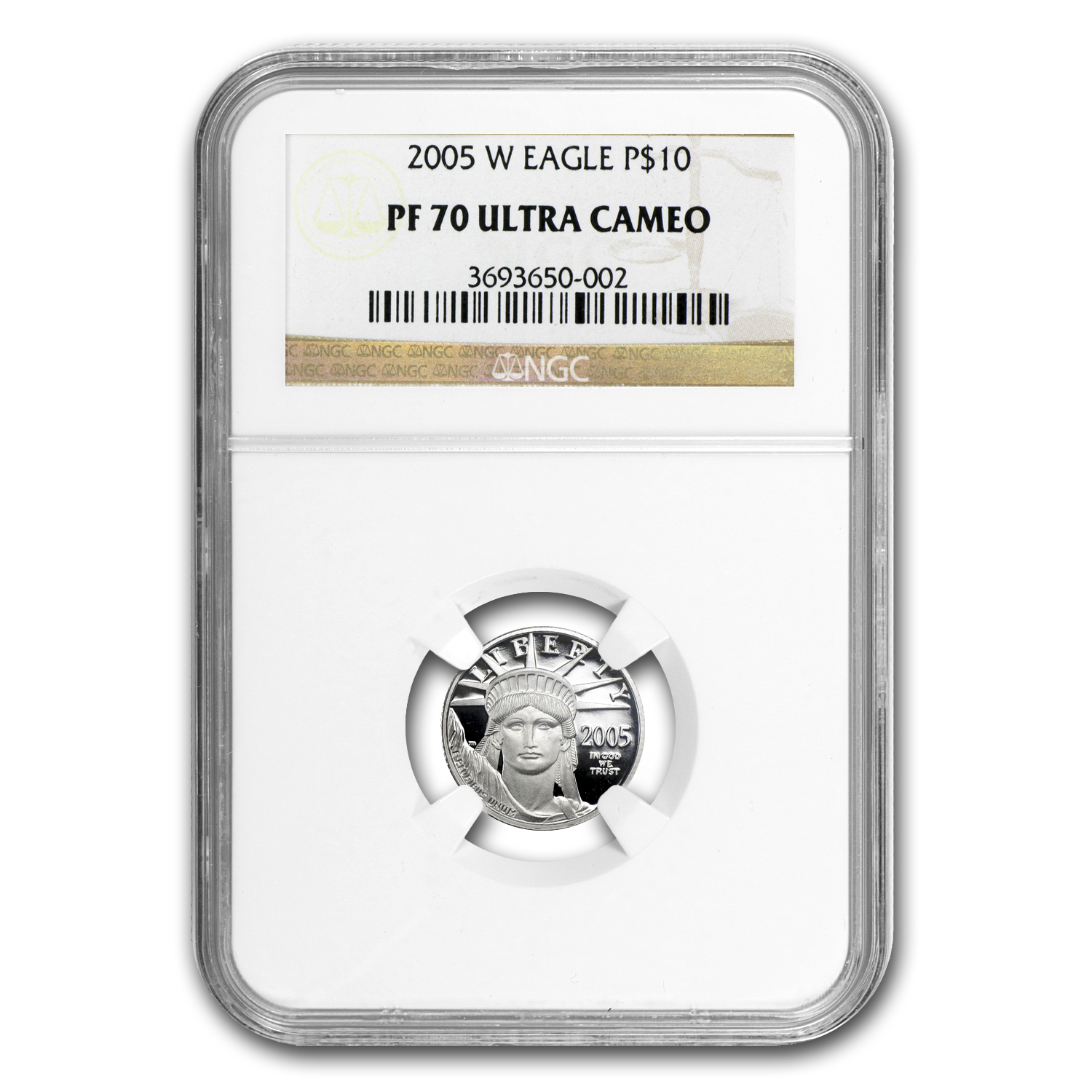 2005-W 1/10 oz Proof American Platinum Eagle PF-70 UCAM NGC