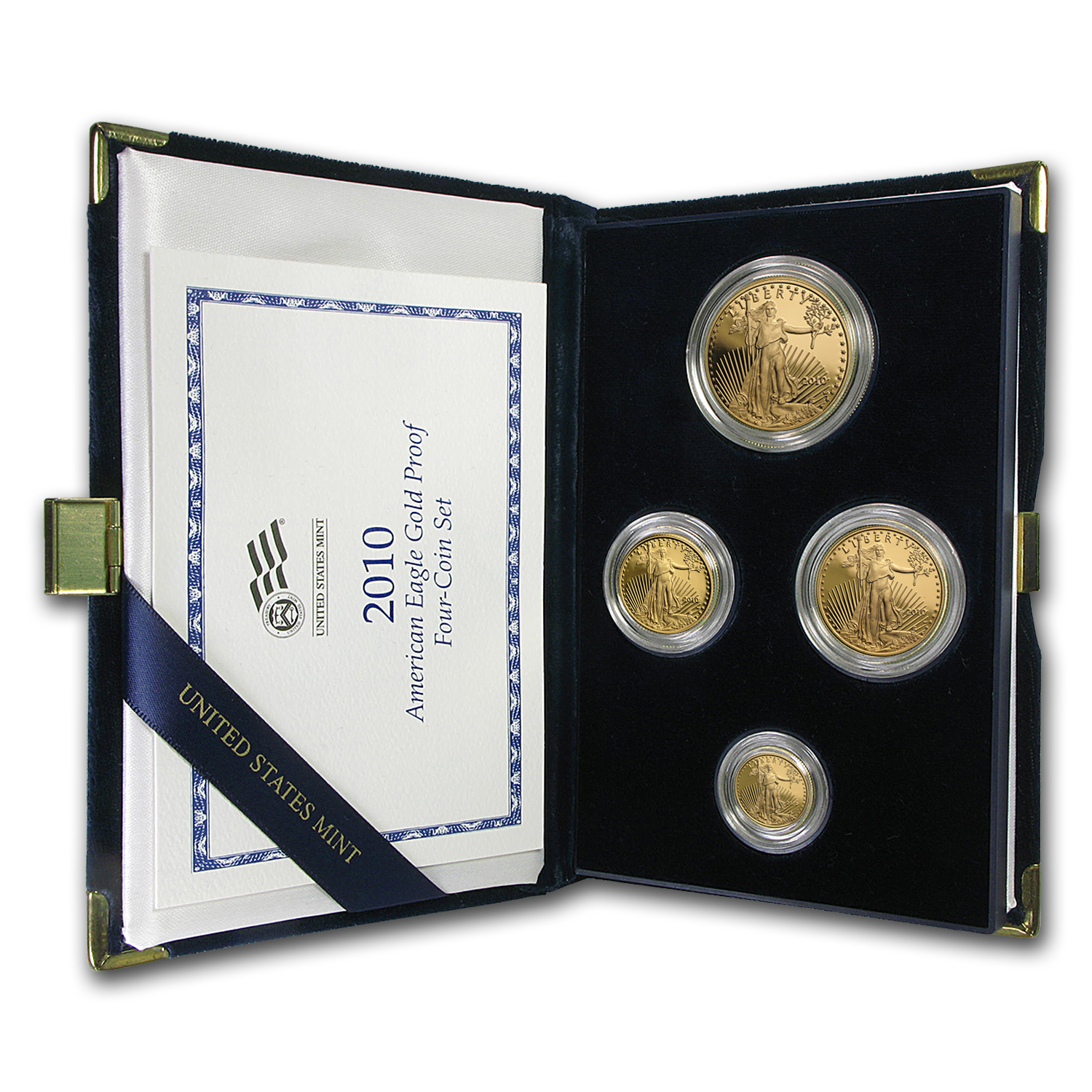 2010-W 4-Coin Proof American Gold Eagle Set (w/Box & COA)