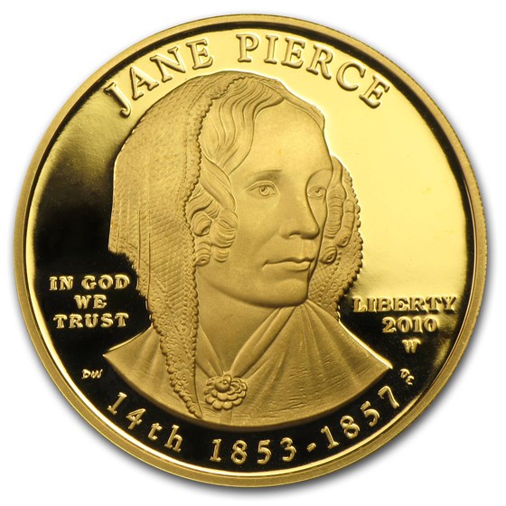 2010-W 1/2 oz Proof Gold Jane Pierce (w/Box &amp; COA)