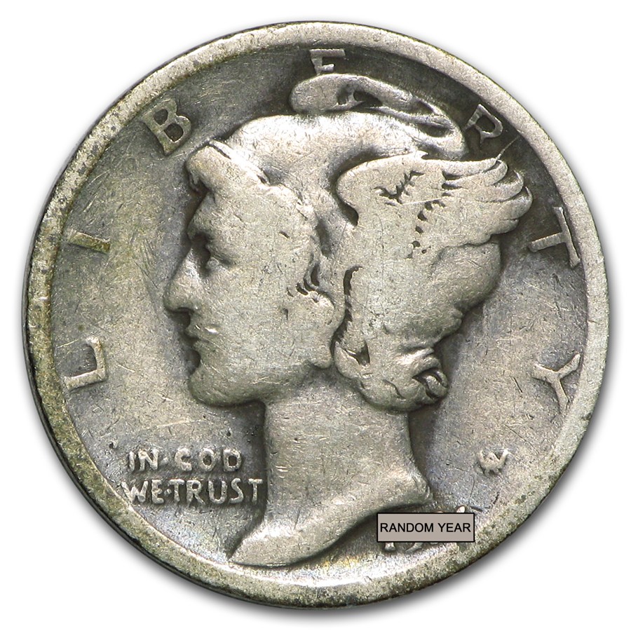 90% Silver Mercury Dime $500 Face Value Bag