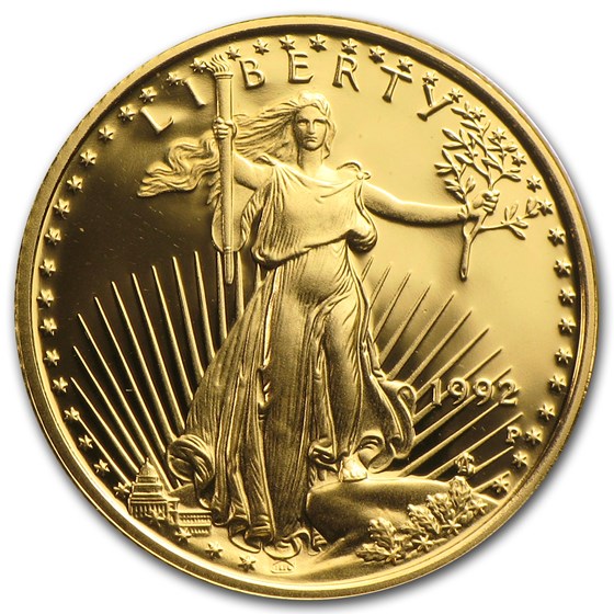 1992-P 1/10 oz Proof American Gold Eagle (w/Box &amp; COA)