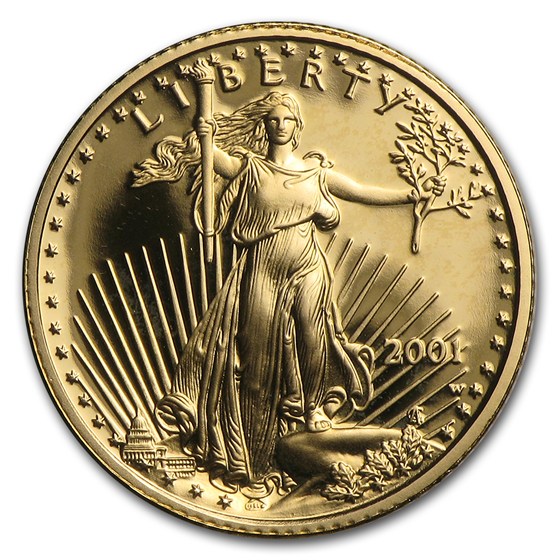 2001-W 1/10 oz Proof American Gold Eagle (w/Box &amp; COA)