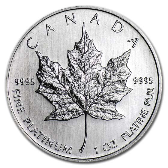 Canada 1 oz Platinum Maple Leaf BU (Random Year)