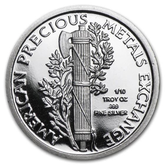 1/10 oz Silver Round - APMEX (Mercury Dime)