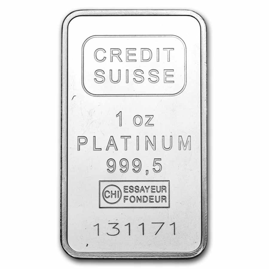 1 oz Platinum Bar - Secondary Market (.999+ Fine) 1 oz Platinum Bar - Secondary Market (.999+ Fine)