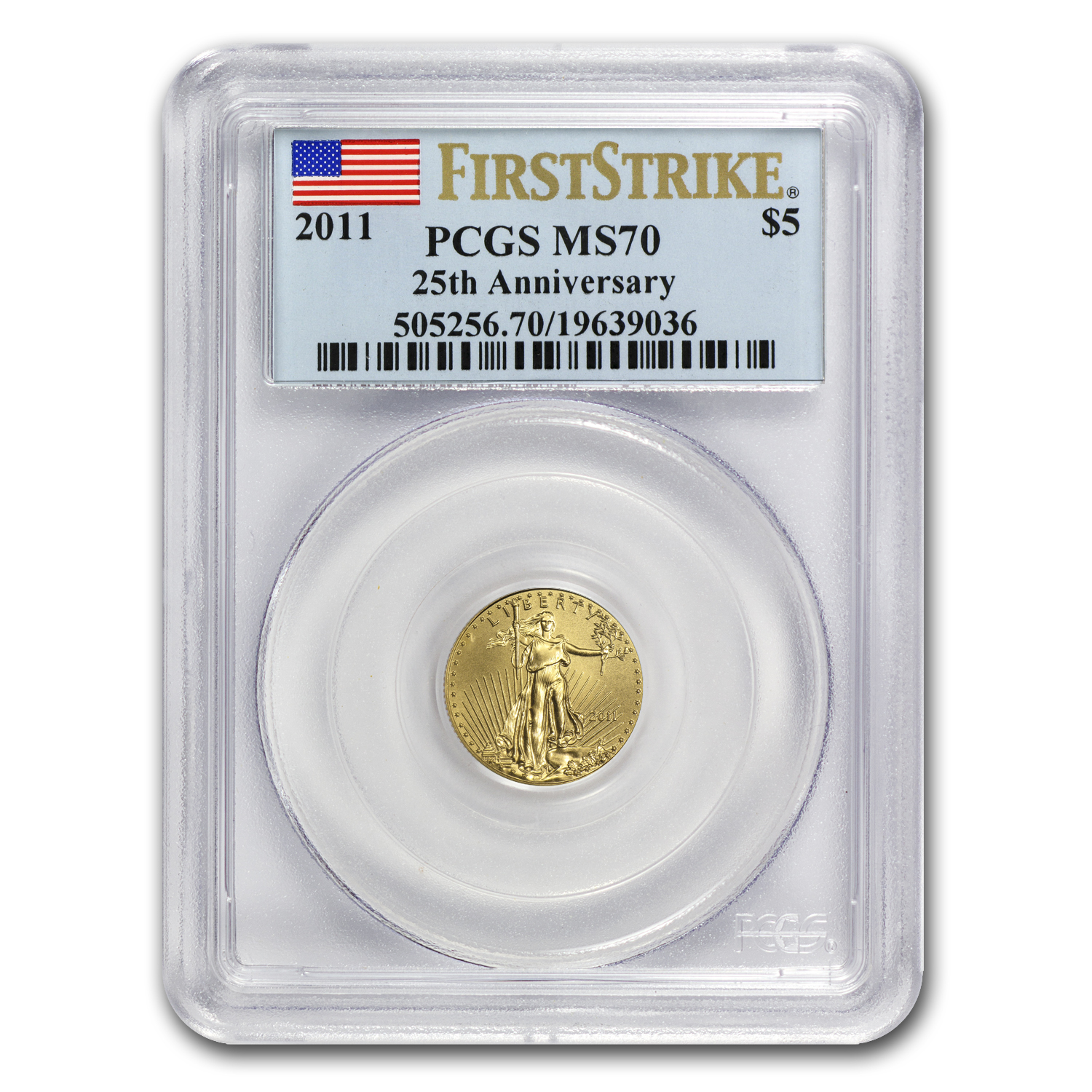 2011 1/10 oz American Gold Eagle MS-70 PCGS (25th Anniversary FS)