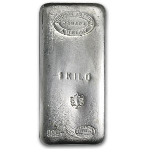 1 kilo Silver Bar - Johnson Matthey & Mallory (Maple Leaf)