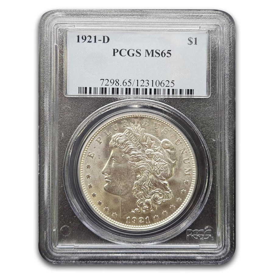 1921-D Morgan Silver Dollar MS-65 PCGS