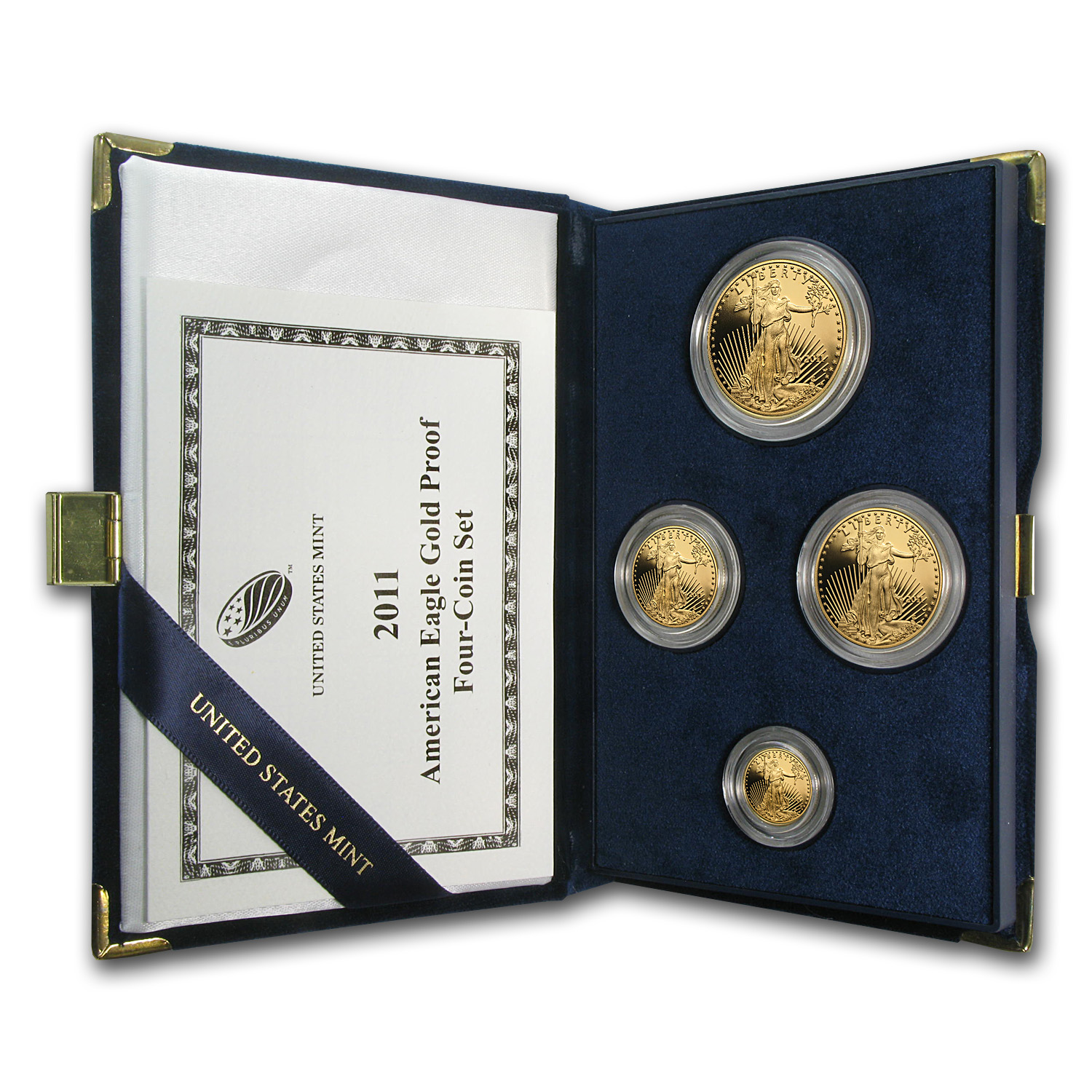 2011-W 4-Coin Proof American Gold Eagle Set (w/Box &amp; COA)