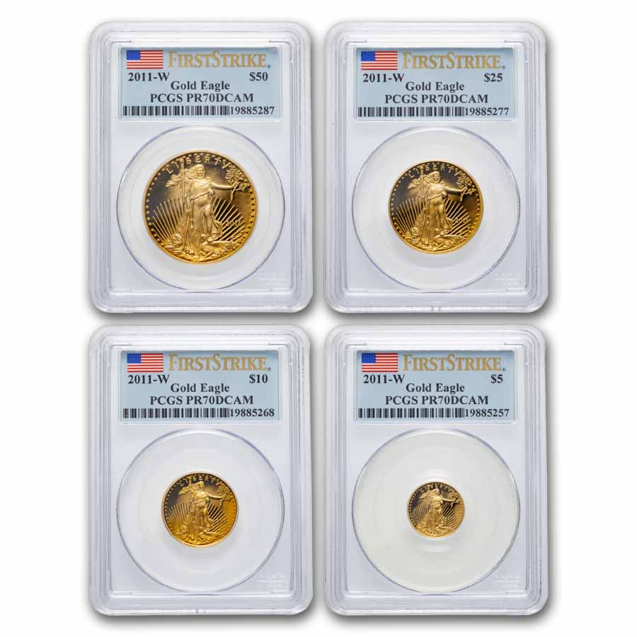 2011-W 4-Coin Proof American Gold Eagle Set PR-70 PCGS (FS)
