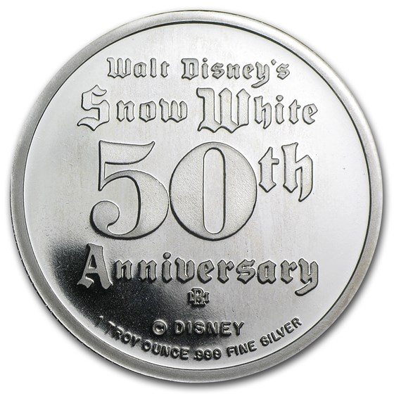 1 oz Silver - Disney's Snow White 50th Anniv Bashful, w/Box &amp; COA