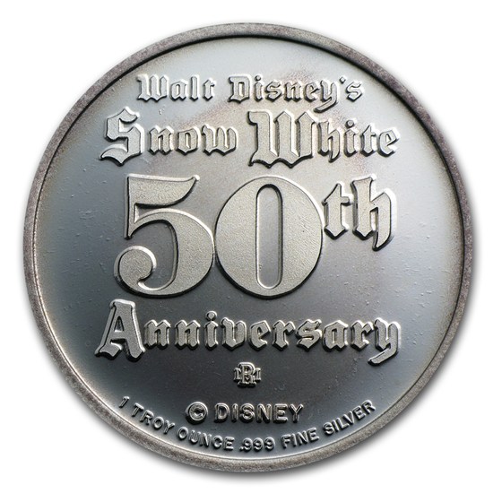 1 oz Silver - Disney's Snow White 50th Anniv Sneezy, w/Box &amp; COA