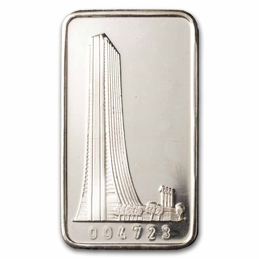 1 oz Silver Bar - 1st National Bank of Chicago