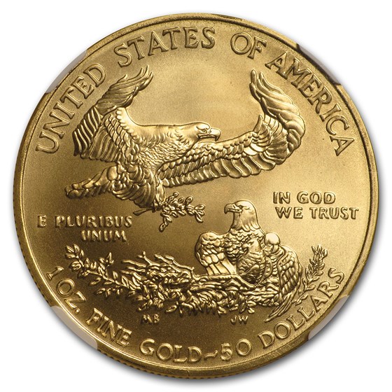2010 1 oz Gold Eagle MS-70 NGC (ER, 25th Anniversary Label)