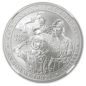 2010-P Boy Scouts Centennial $1 Silver Commem MS-70 NGC