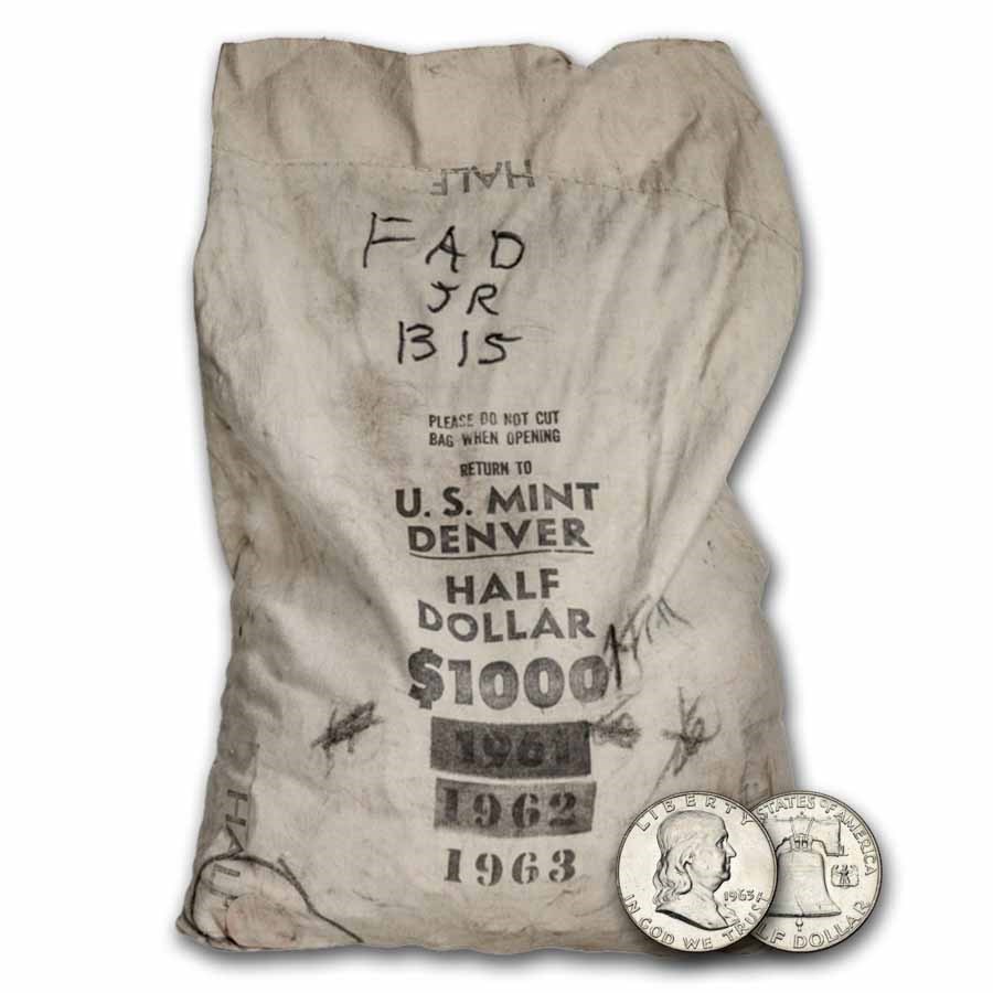 1963-D Franklin Half Dollar $1,000 Bag BU (Denver Mint Sealed)