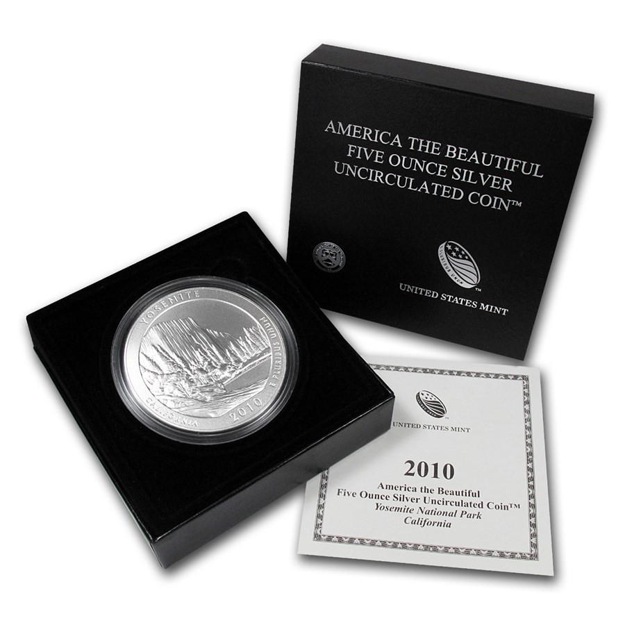 2010-P 5 oz Silver ATB Yosemite (w/Box & COA)
