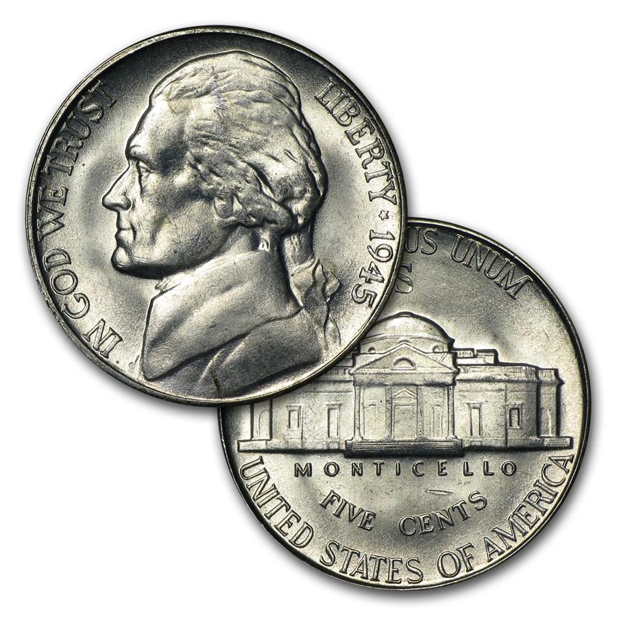 35% Silver War Nickels $2 Face Value BU