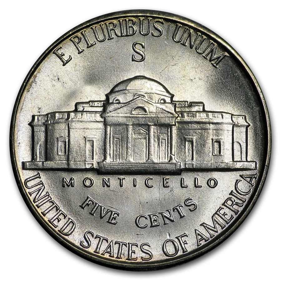 1942-S Silver Wartime Jefferson Nickel BU