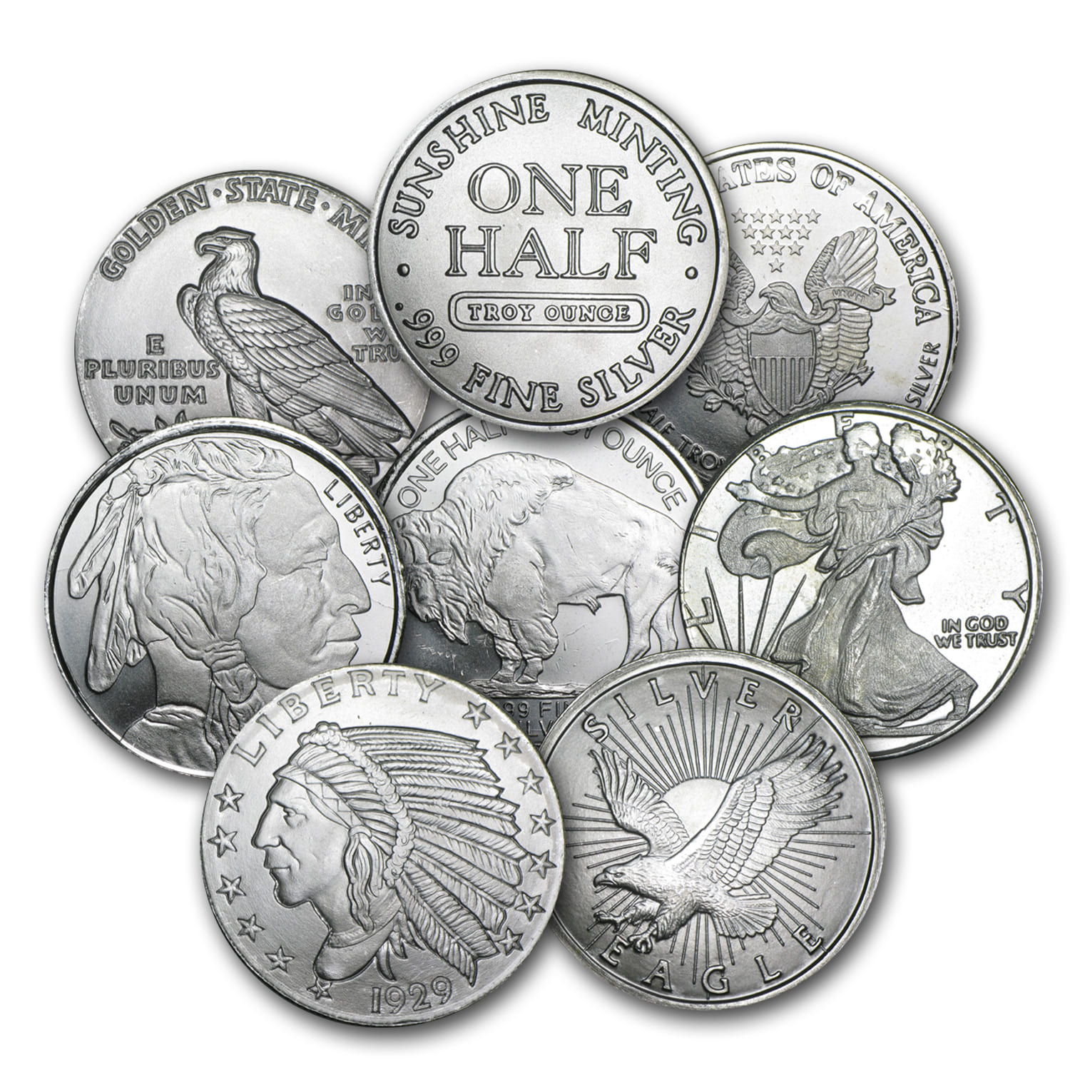 1/2 oz Silver Round - Secondary Market 1/2 oz Silver Round - Secondary Market
