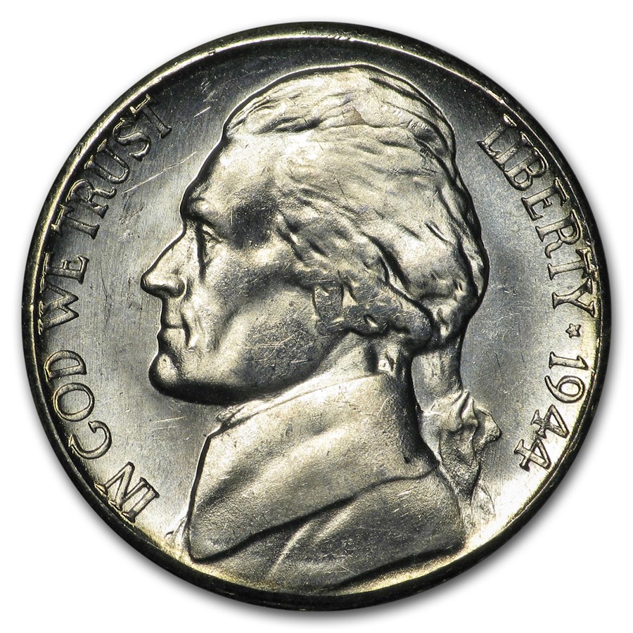 1944-S Silver Wartime Jefferson Nickel BU