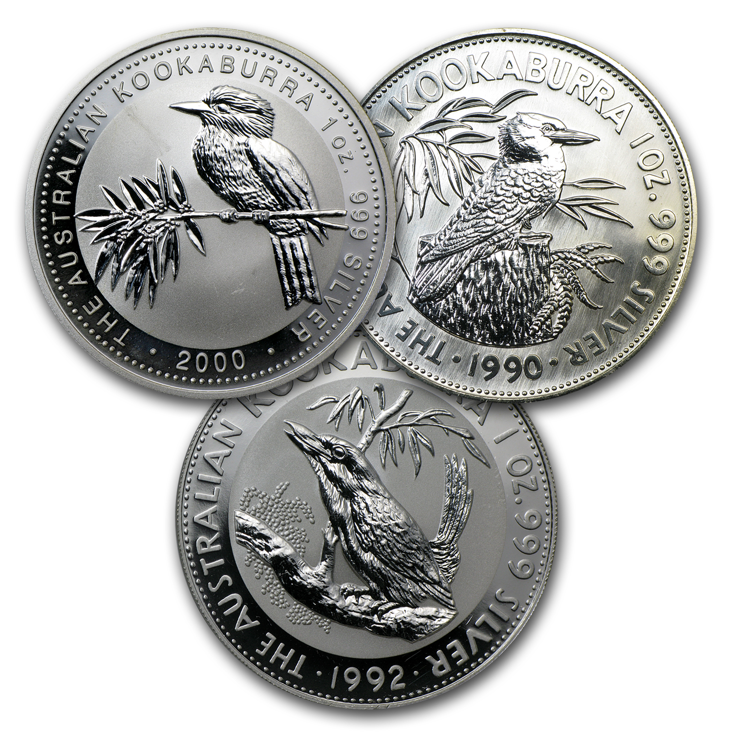 Australia 1 oz Silver Kookaburra BU (Random Year) Abrasions Australia 1 oz Silver Kookaburra BU (Random Year) Abrasions